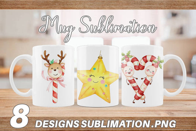 Mug Wrap Pastel Holiday Festive Sublimation artnoy 