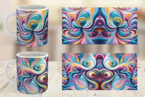 Mug Wrap Pastel Liquid Swirl Sublimation artnoy 