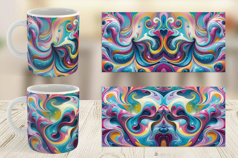 Mug Wrap Pastel Liquid Swirl Sublimation artnoy 