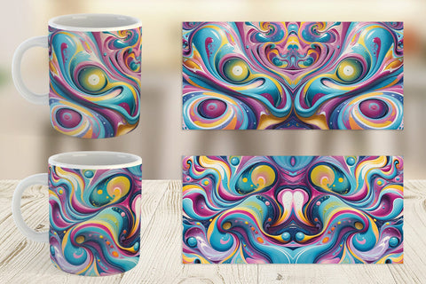 Mug Wrap Pastel Liquid Swirl Sublimation artnoy 