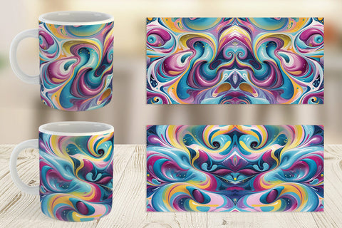 Mug Wrap Pastel Liquid Swirl Sublimation artnoy 