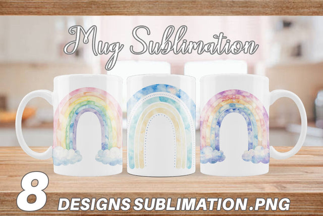 Mug Wrap Pastel Nursery Rainbow Sublimation artnoy 