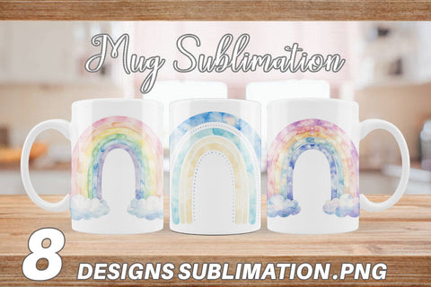 Mug Wrap Pastel Nursery Rainbow Sublimation artnoy 