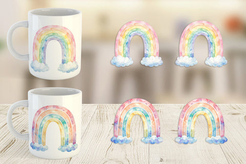 Mug Wrap Pastel Nursery Rainbow Sublimation artnoy 