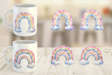 Mug Wrap Pastel Nursery Rainbow Sublimation artnoy 