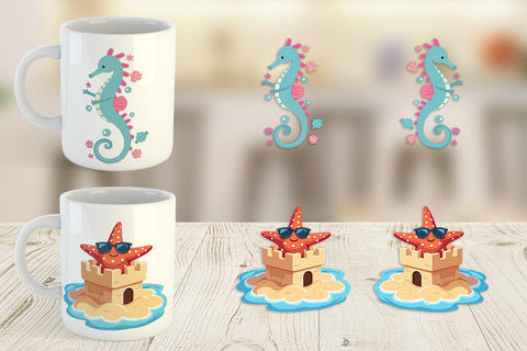 Mug Wrap Pastel Ocean Cuties Sublimation artnoy 