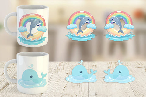 Mug Wrap Pastel Ocean Cuties Sublimation artnoy 