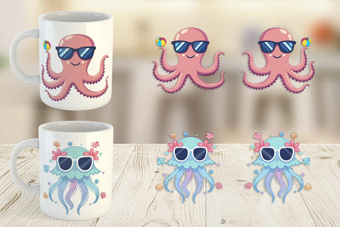 Mug Wrap Pastel Ocean Cuties Sublimation artnoy 
