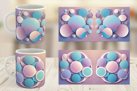 Mug Wrap Pastel Organic Shapes Sublimation artnoy 