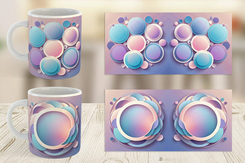 Mug Wrap Pastel Organic Shapes Sublimation artnoy 