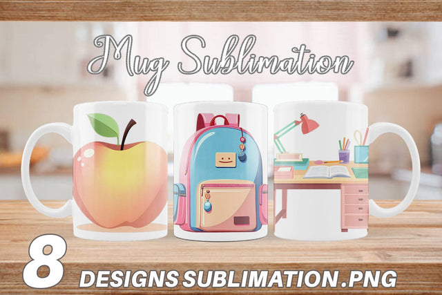 Mug Wrap Pastel School Essentials Sublimation artnoy 