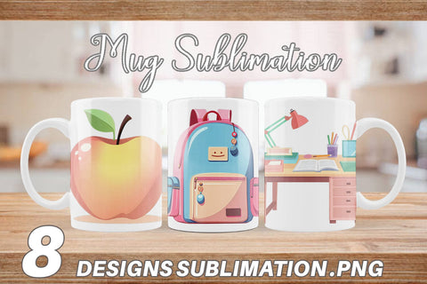 Mug Wrap Pastel School Essentials Sublimation artnoy 