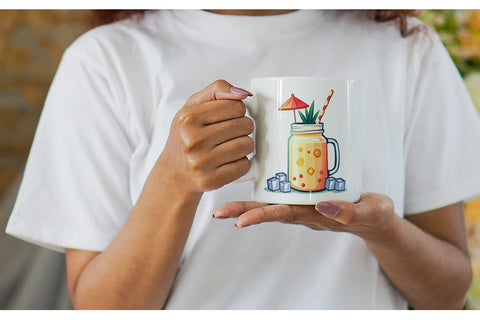 Mug Wrap Pastel Tropical Summer Sublimation artnoy 