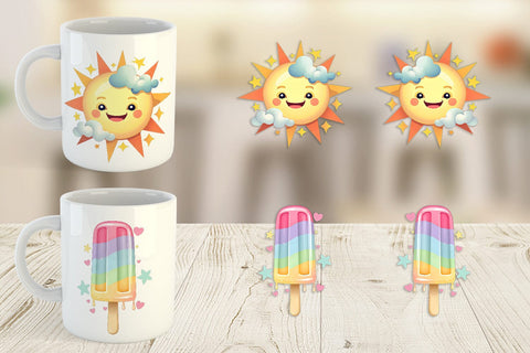 Mug Wrap Pastel Tropical Summer Sublimation artnoy 