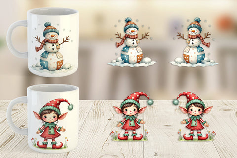 Mug Wrap Patchwork Christmas Cute Sublimation artnoy 