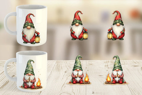 Mug Wrap Patchwork Christmas Gnome Sublimation artnoy 