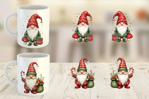 Mug Wrap Patchwork Christmas Gnome Sublimation artnoy 