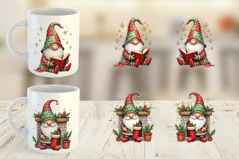 Mug Wrap Patchwork Christmas Gnome Sublimation artnoy 