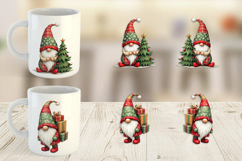 Mug Wrap Patchwork Christmas Gnome Sublimation artnoy 