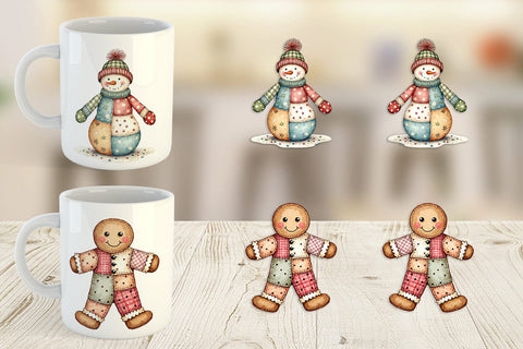Mug Wrap Patchwork Christmas Wonder Sublimation artnoy 