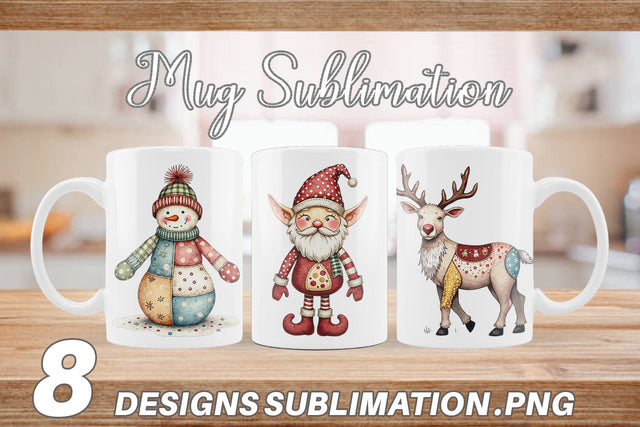 Mug Wrap Patchwork Christmas Wonder Sublimation artnoy 