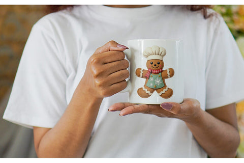 Mug Wrap Patchwork Gingerbread Sublimation artnoy 