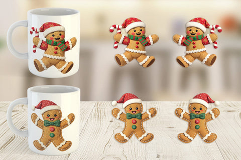 Mug Wrap Patchwork Gingerbread Sublimation artnoy 