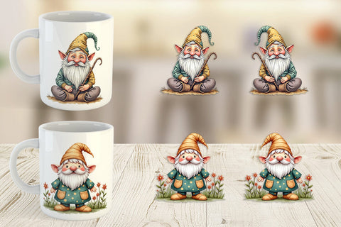Mug Wrap Patchwork Gnomes Sublimation artnoy 