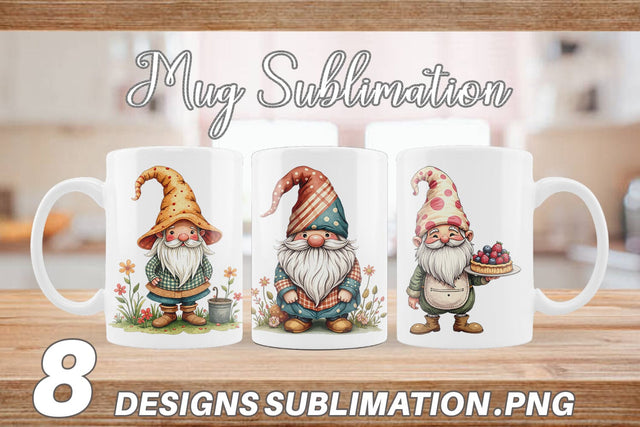 Mug Wrap Patchwork Gnomes Sublimation artnoy 