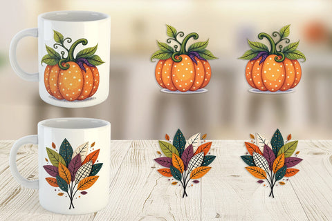Mug Wrap Patchwork Halloween Botanicals Sublimation artnoy 