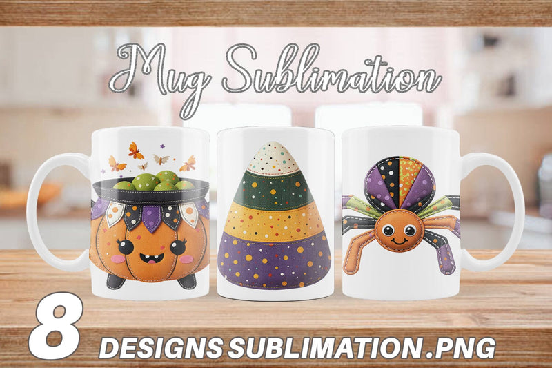 Mug Wrap Patchwork Halloween Cuties Sublimation artnoy 