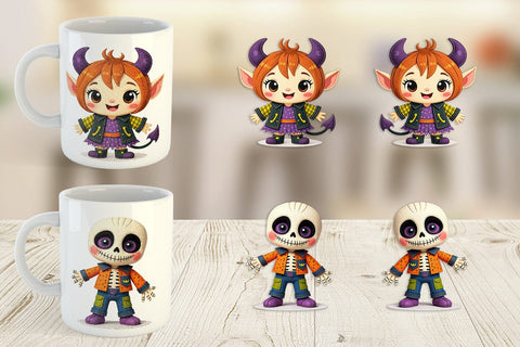 Mug Wrap Patchwork Halloween Friends Sublimation artnoy 