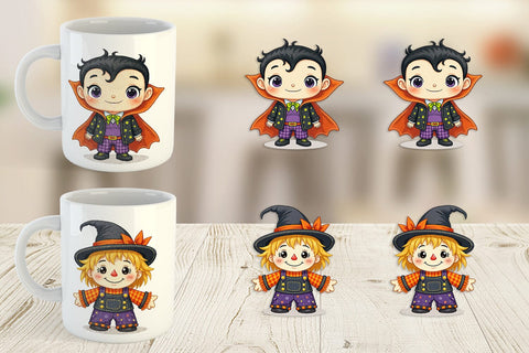 Mug Wrap Patchwork Halloween Friends Sublimation artnoy 