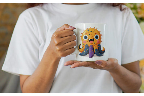 Mug Wrap Patchwork Halloween Monsters Sublimation artnoy 