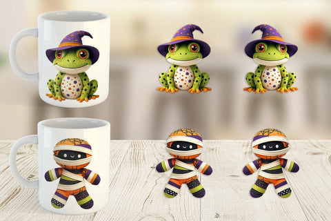 Mug Wrap Patchwork Halloween Plushies Sublimation artnoy 
