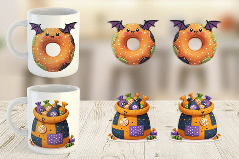 Mug Wrap Patchwork Halloween Treats Sublimation artnoy 
