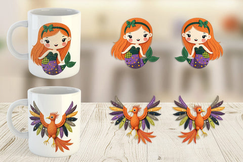 Mug Wrap Patchwork Magical Creatures Sublimation artnoy 