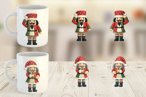 Mug Wrap Patchwork Nutcracker Sublimation artnoy 