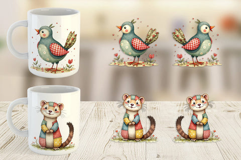 Mug Wrap Patchwork Pet Pals Sublimation artnoy 