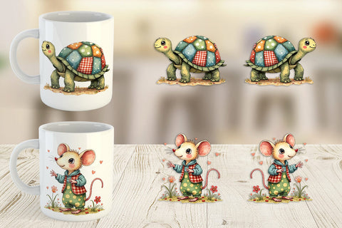 Mug Wrap Patchwork Pet Pals Sublimation artnoy 