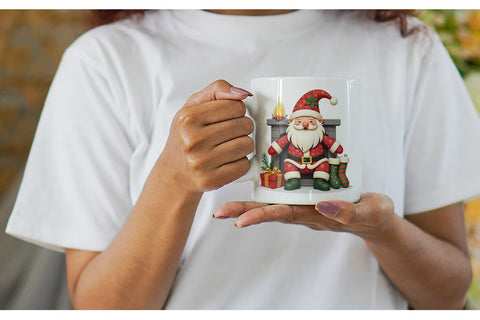 Mug Wrap Patchwork Santa Sublimation artnoy 