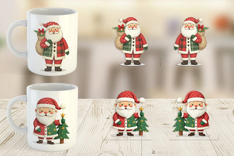 Mug Wrap Patchwork Santa Sublimation artnoy 