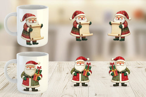 Mug Wrap Patchwork Santa Sublimation artnoy 
