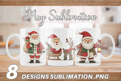 Mug Wrap Patchwork Santa Sublimation artnoy 