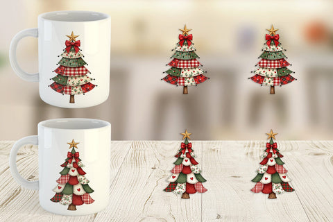 Mug Wrap Patchwork Tree Sublimation artnoy 