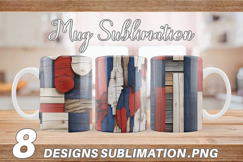 Mug Wrap Patriot Day Wood Texture Sublimation artnoy 