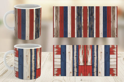 Mug Wrap Patriot Day Wood Texture Sublimation artnoy 