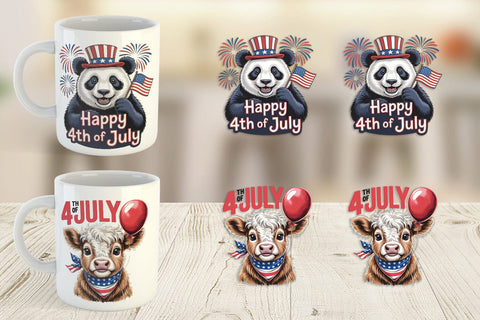 Mug Wrap Patriotic Animal Sublimation artnoy 
