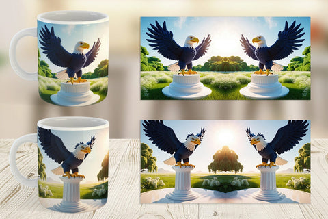 Mug Wrap Patriotic Bald Eagle Sublimation artnoy 