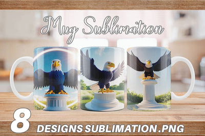 Mug Wrap Patriotic Bald Eagle Sublimation artnoy 